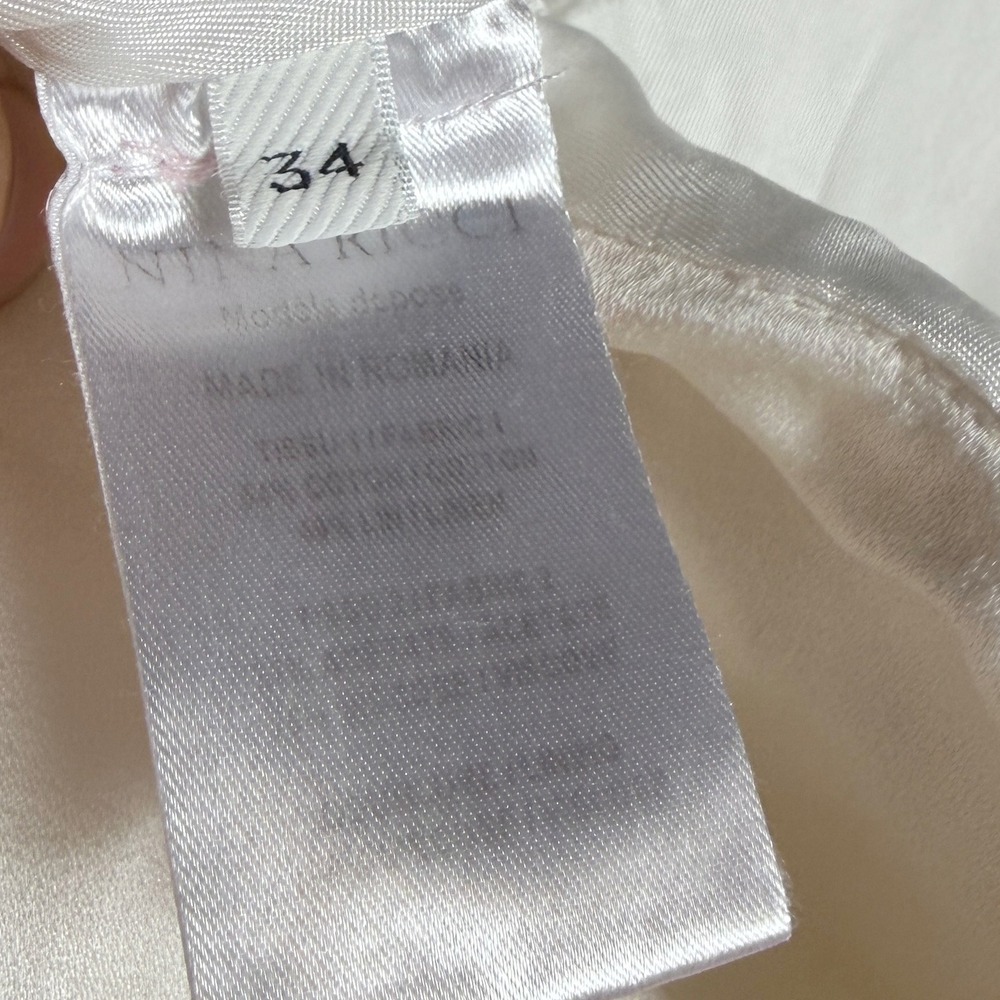 Nina Ricci Cady Draped Open Back Vest Top Off-White Button Front Sz 34 / 0 US - Picture 12 of 12